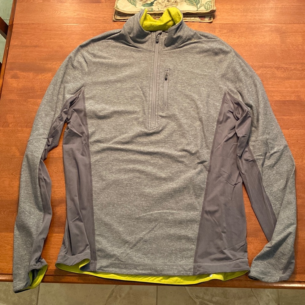 Large gray quarter zip. Pet and smoke free home